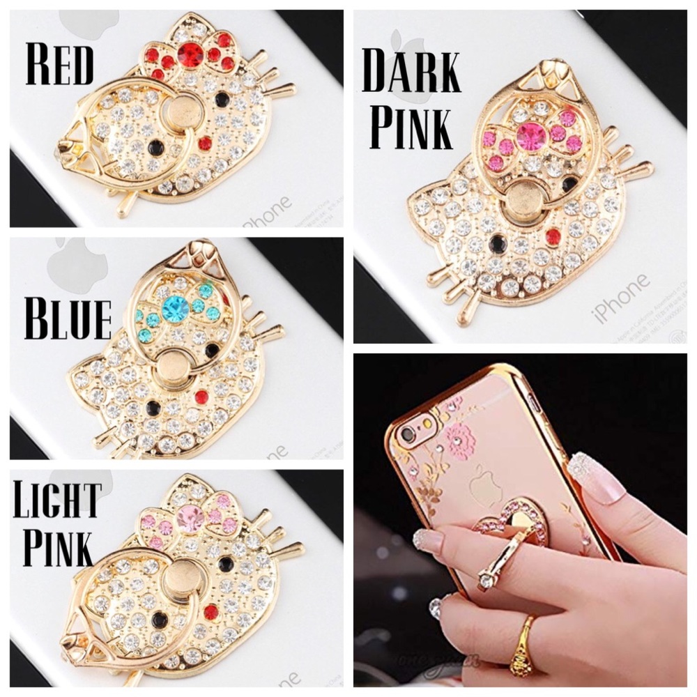 🎀NEW HELLO KITTY Cell Phone Ring Grip Gold NWT
